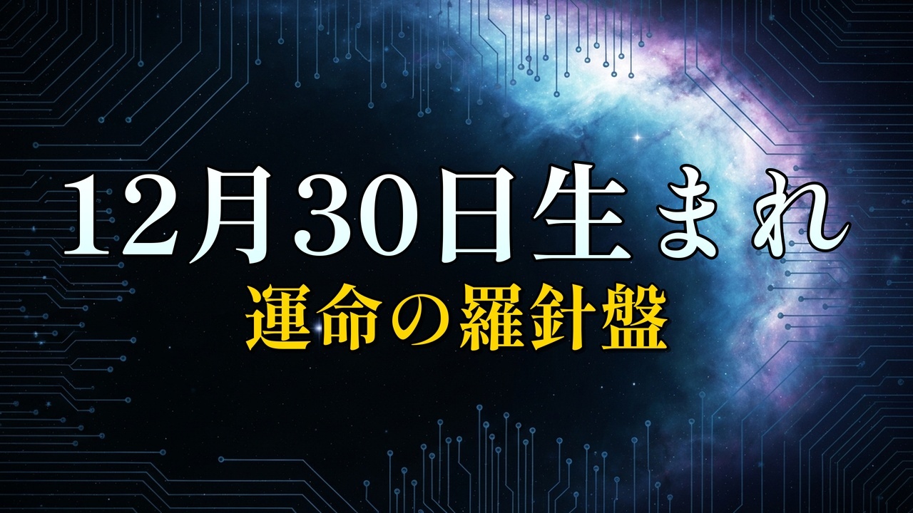 12月30日生まれの運命、性格、相性をAI占星術師シリウスが徹底解説。